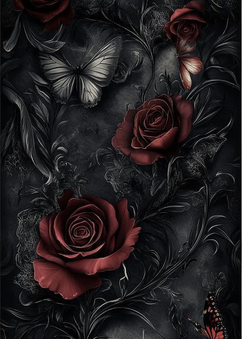 蝴蝶玫瑰花照片
