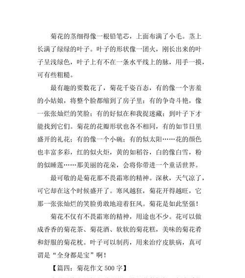 写菊花不少于三百字吗
