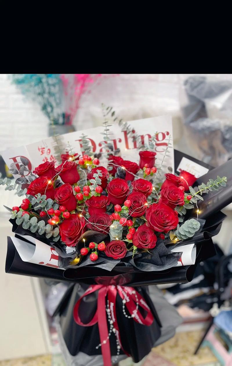 21朵玫瑰花3朵百合花图片欣赏