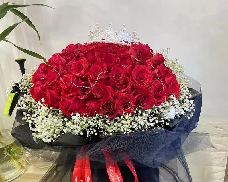 黑纱皇冠玫瑰花束图片大全