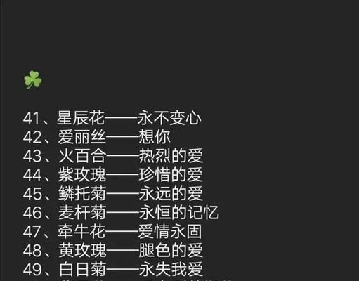 每种花的花语都有哪些？