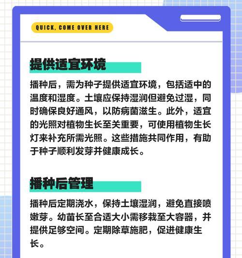催芽种子种植方法是什么？如何确保种子成功发芽？
