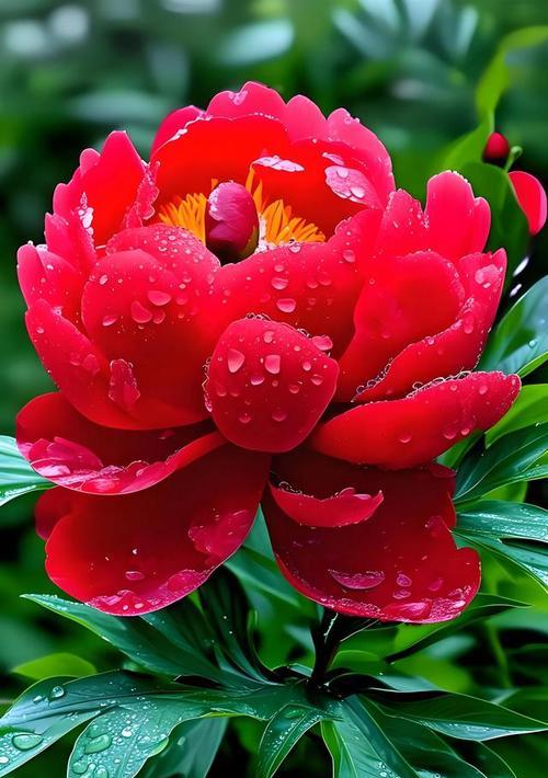 红牡丹（花开花落，生命的律动）