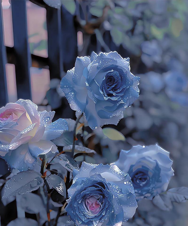冰蓝色玫瑰的花语（冰蓝色玫瑰，寓意深情与期待）