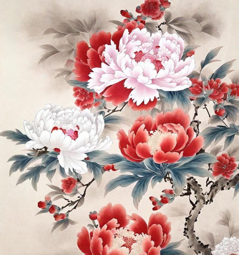 牡丹花（绽放多彩的牡丹，寓意美好与繁荣）